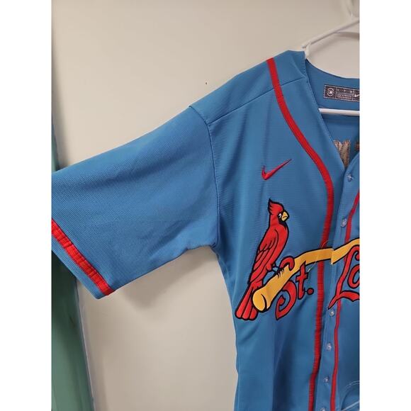 Nike St Louis Cardinals Powder Blue Jersey Men’s S Nolan Arenado #28 Stitched - Picture 5 of 8